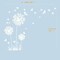 White Dandelion Art Stickers - Large Flower Butterfly Wall Decals for Bedroom and Living Room Decor